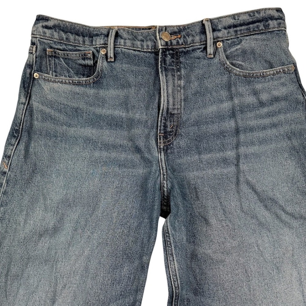 Good American Good Barrel Relaxed Jeans Women 12/31 Blue High Rise Wide Tapered